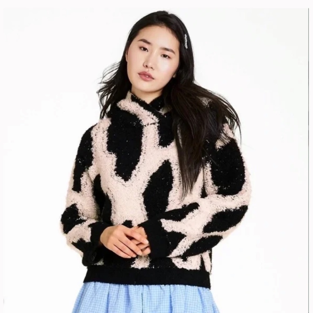 Sandy Liang Black and Cream Sweater